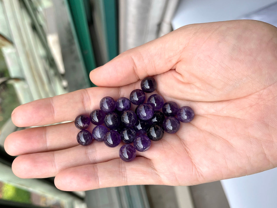 10PCS 10mm Natural amethyst undrilled round beads, crystal ball