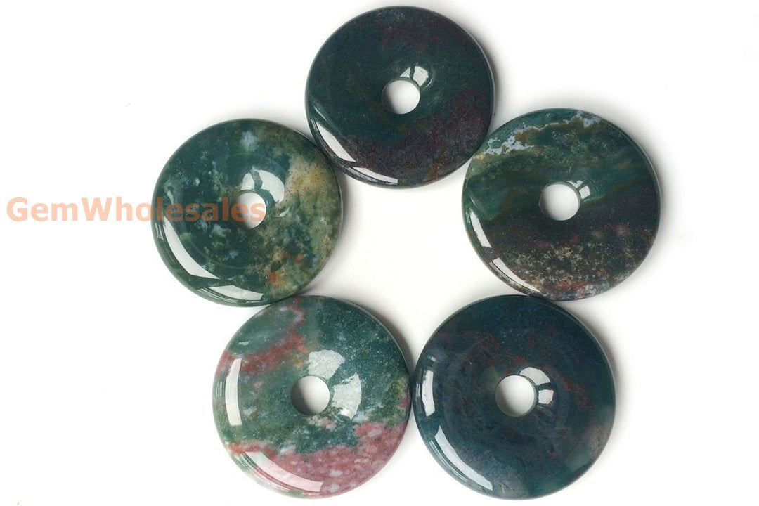 40mm natural green Indian agate Round pendant Gemstone