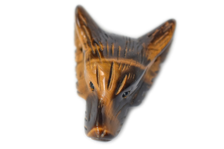 1pcs 30mm Natural Yellow tiger eye carving wolf head pendant