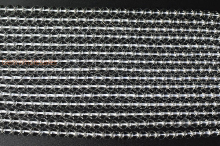 15.5" Natural rock crystal quartz 10mm round beads,1.8mm big hole