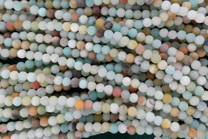 15" Matt finish Natural amazonite 4mm/6mm round beads,multi color gemstone beads