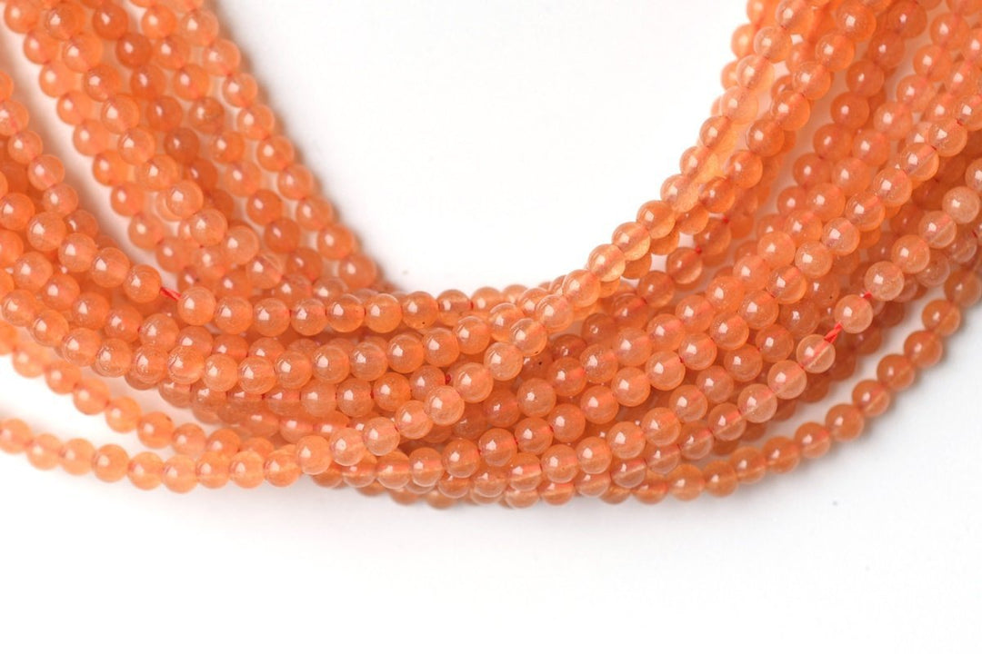 15.5" Red aventurine round beads 2mm/4mm, small Red gemstone