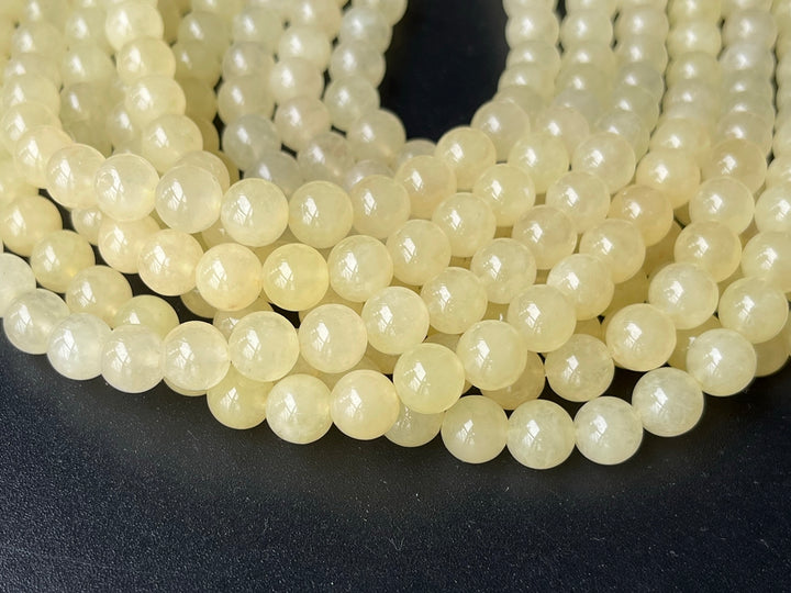 15" 8mm/10mm/12mm yellow Malaysian jade Round beads