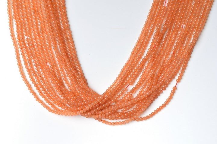 15.5" Red aventurine round beads 2mm/4mm, small Red gemstone