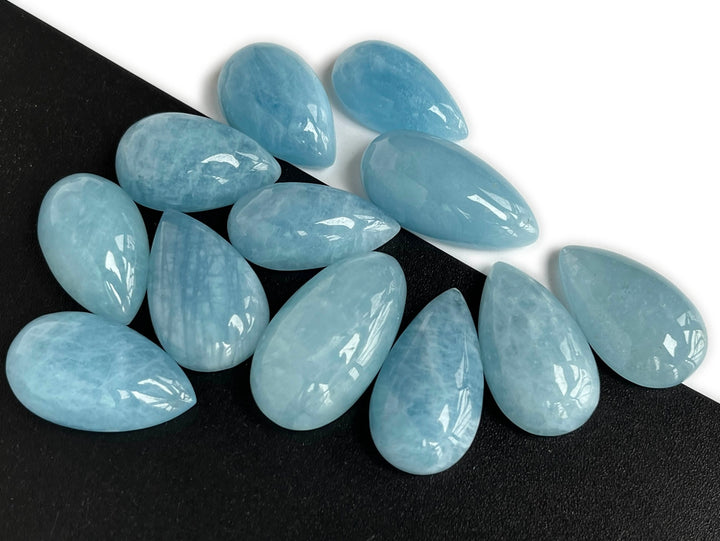 1PC 26~33mm AA Natural Aquamarine teardrop cabochon Undrilled pendant