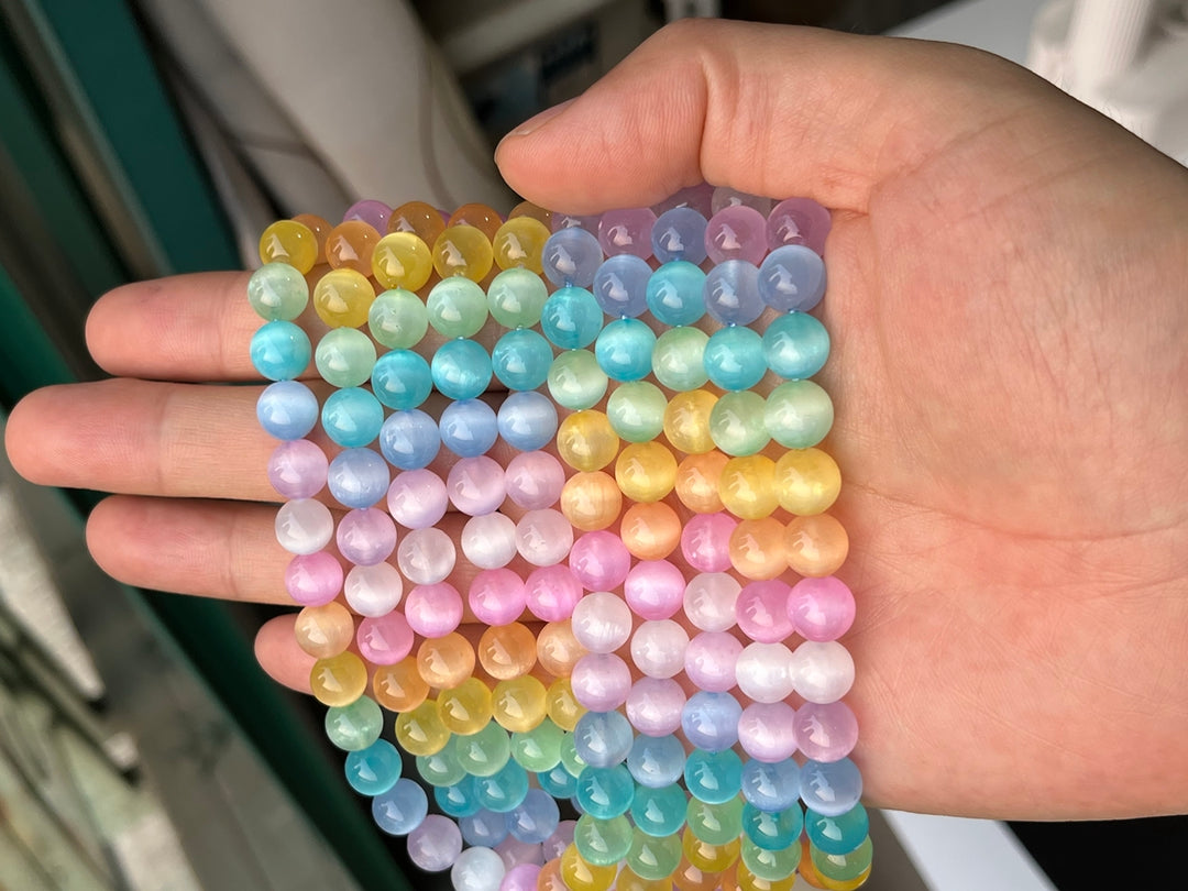 15.5" 6mm/8mm/10mm Multi color calcite stone round beads