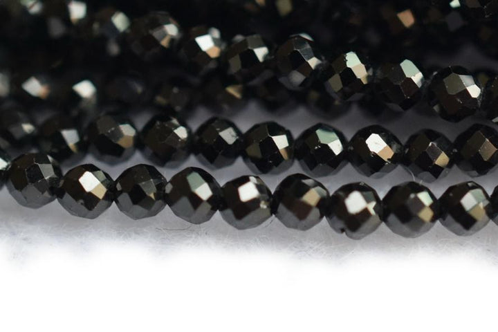 Black Spinal - Round faceted- beads supplier