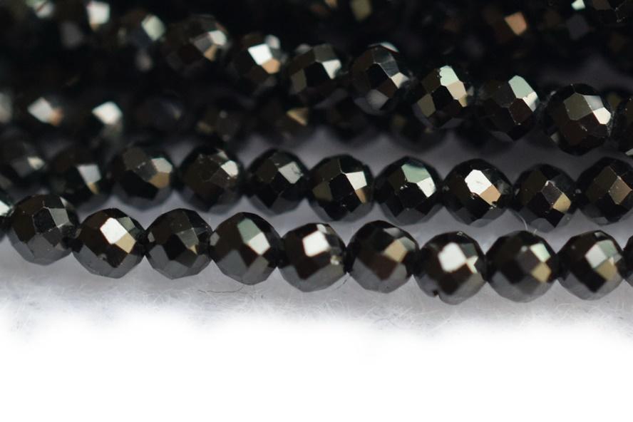 Black Spinal - Round faceted- beads supplier