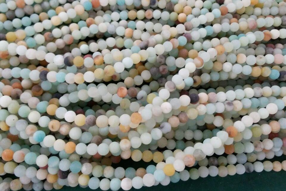15" Matt finish Natural amazonite 4mm/6mm round beads,multi color gemstone beads