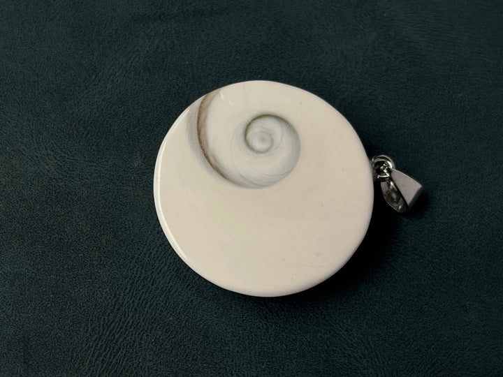 1PC 30~40mm Sun shell fossil round pendant, solar spiral shell