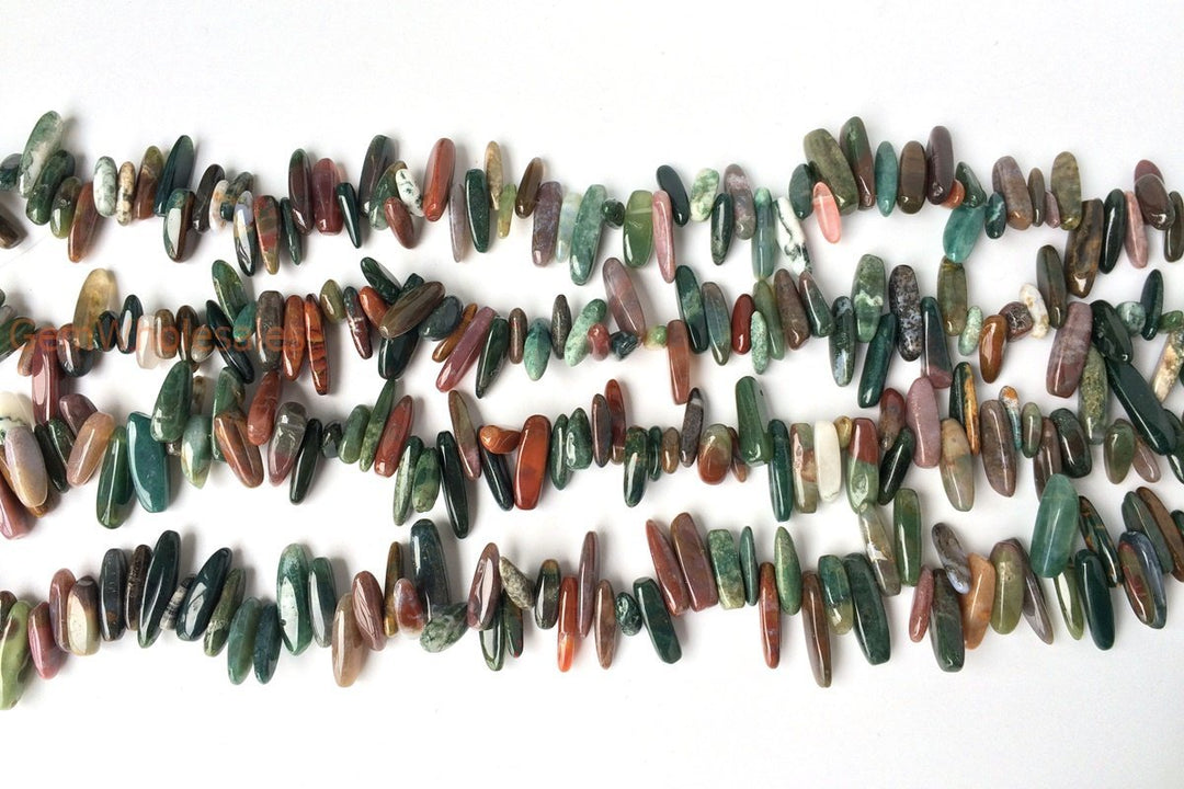 15.5" natural 15~20mm green Indian agate Chips beads Gemstone