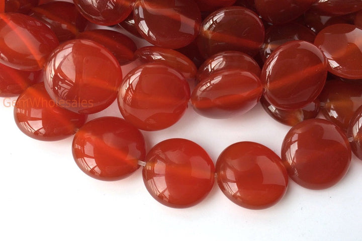 15.5" 12mm/14mm red Agate Coin beads Gemstone
