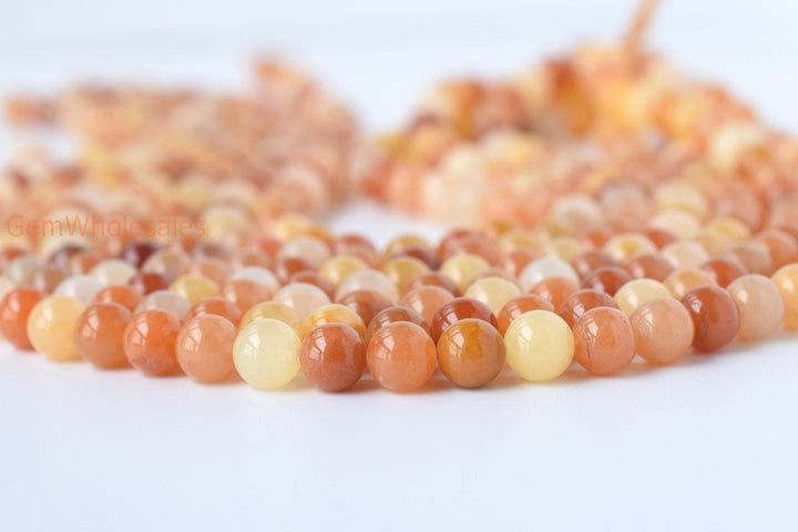 15.5" 6mm/8mm/10mm/12mm natural yellow old yellow jade Round beads gemstone