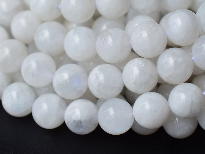 15.5" 8mm Genuine natural blue white Moonstone round beads A