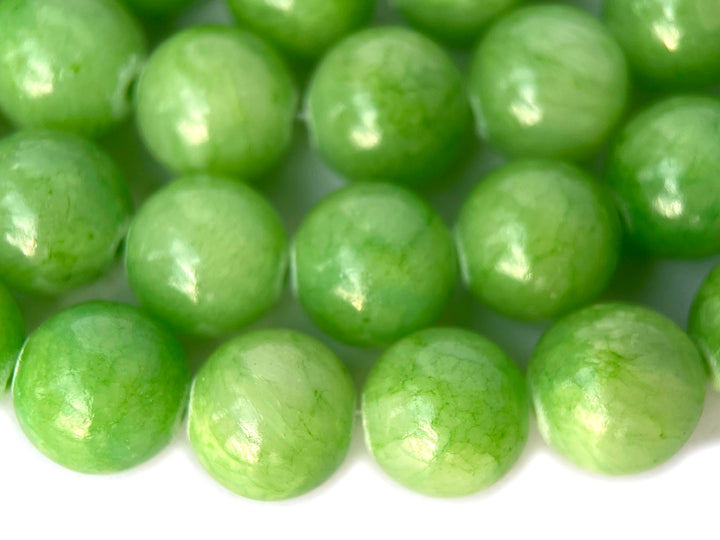 15.5" 8mm/10mm/12mm green dyed jade Round beads gemstone
