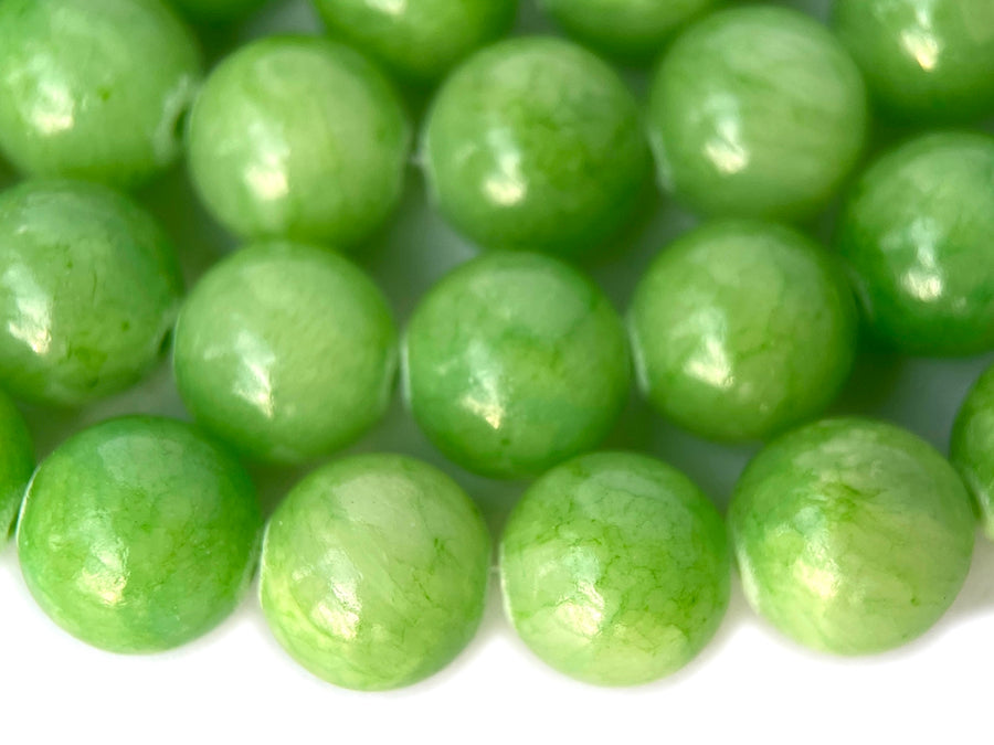 15.5" 8mm/10mm/12mm green dyed jade Round beads gemstone