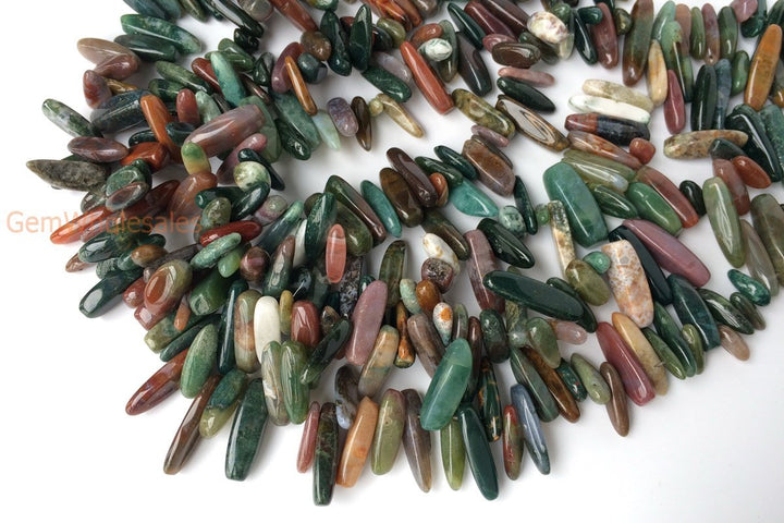15.5" natural 15~20mm green Indian agate Chips beads Gemstone