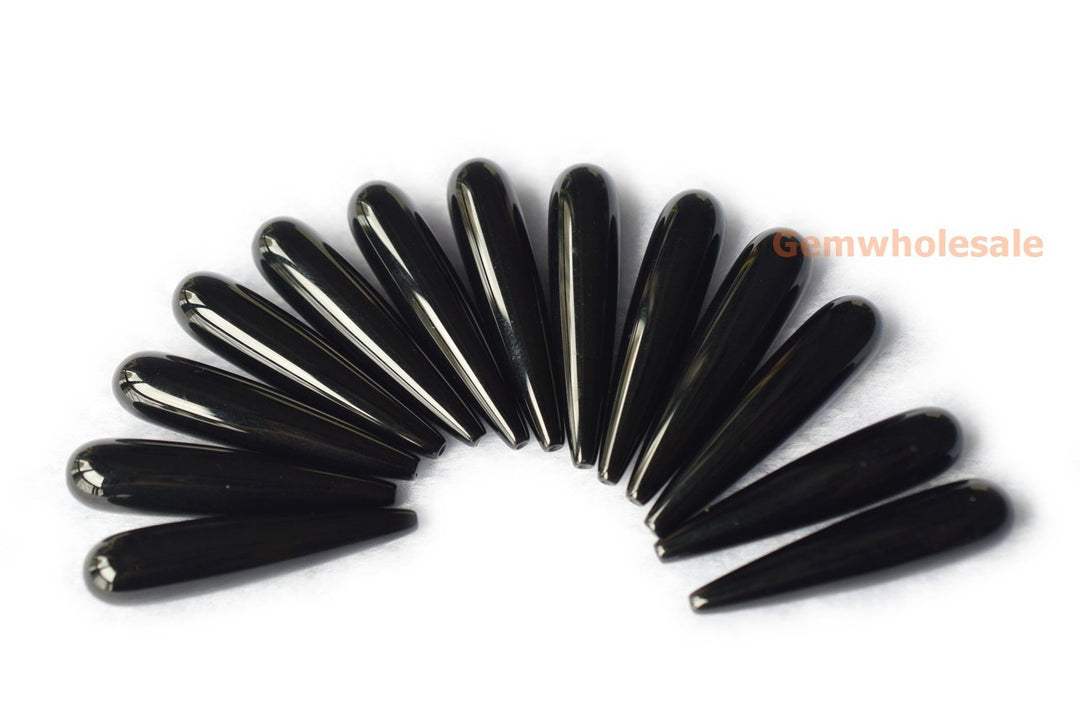 Black Agate - Teardrop- beads supplier
