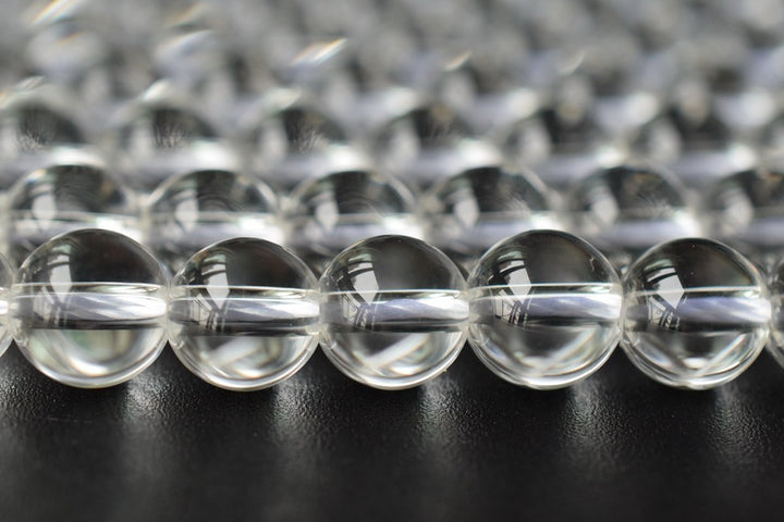 15.5" Natural rock crystal quartz 10mm round beads,1.8mm big hole