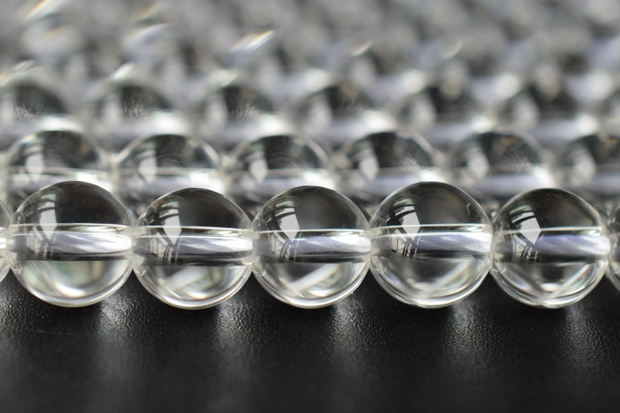 15.5" Natural rock crystal quartz 10mm round beads,1.8mm big hole