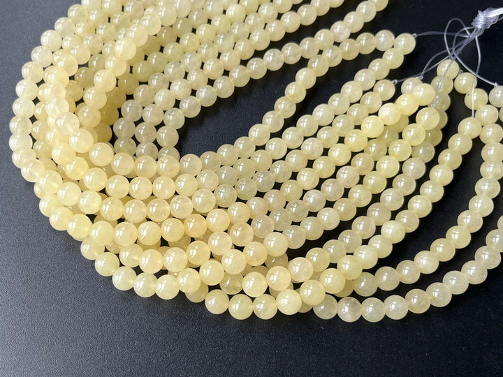 15" 8mm/10mm/12mm yellow Malaysian jade Round beads