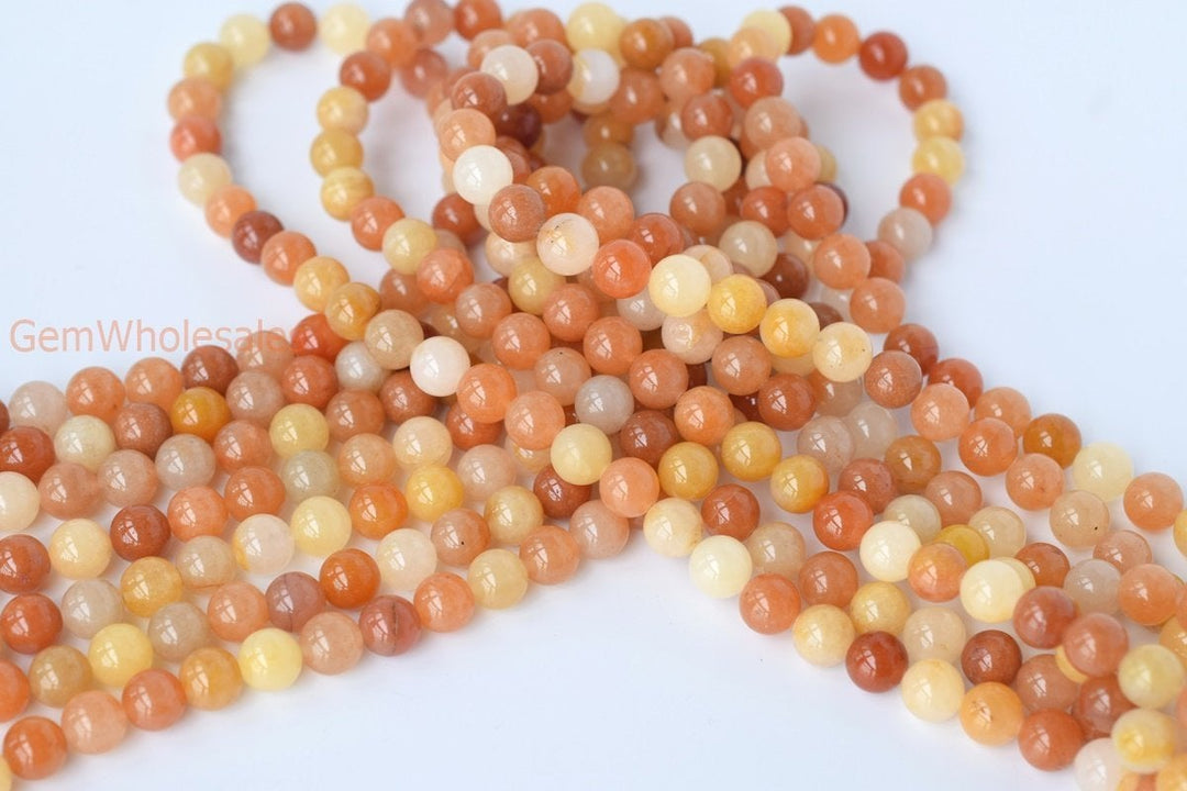 15.5" 6mm/8mm/10mm/12mm natural yellow old yellow jade Round beads gemstone
