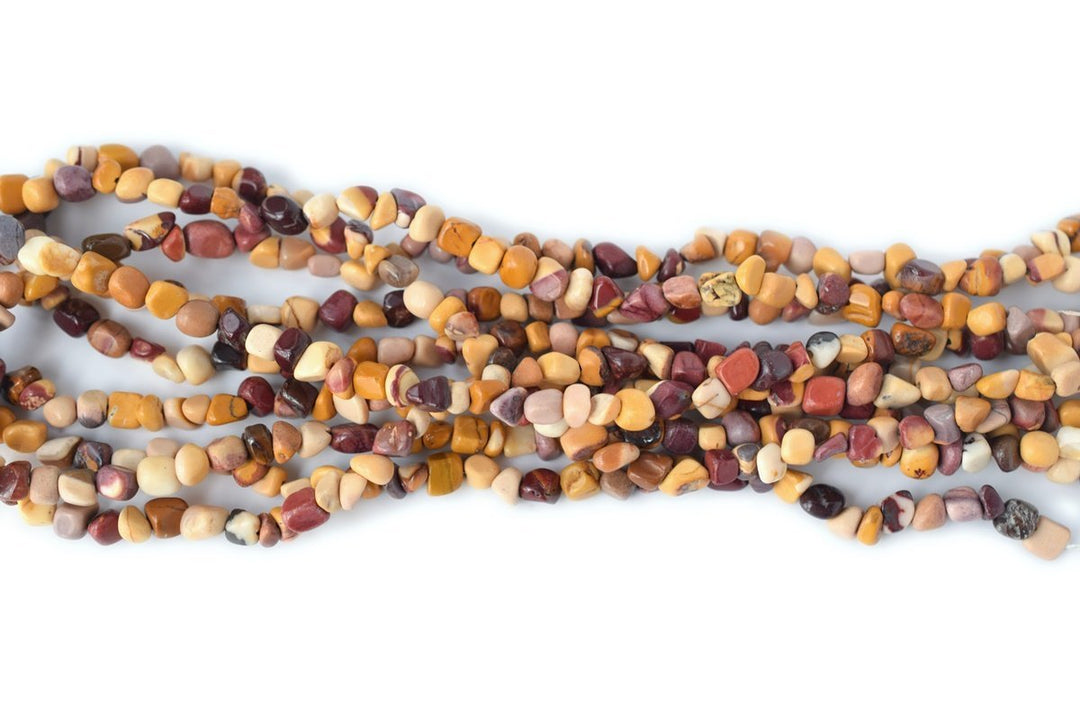 15.5" 3~5mm Natural mookaite pebbles beads, potato beads,small nugget,Yellow Red color,moukaite