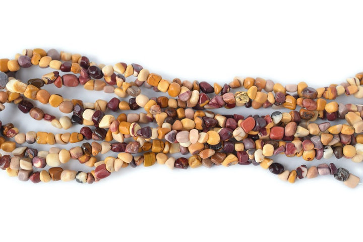 15.5" 3~5mm Natural mookaite pebbles beads, potato beads,small nugget,Yellow Red color,moukaite