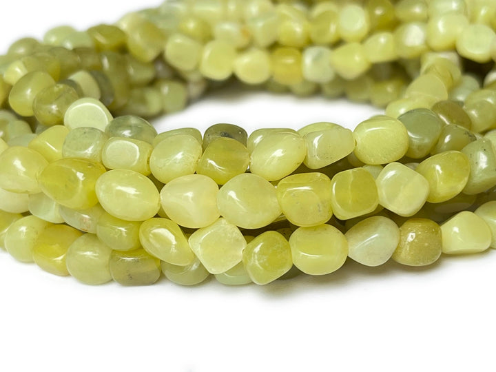 15.5" 5~7mm Natural Olive jade pebbles beads,potato beads, small nugget beads,Serpentine pebbles