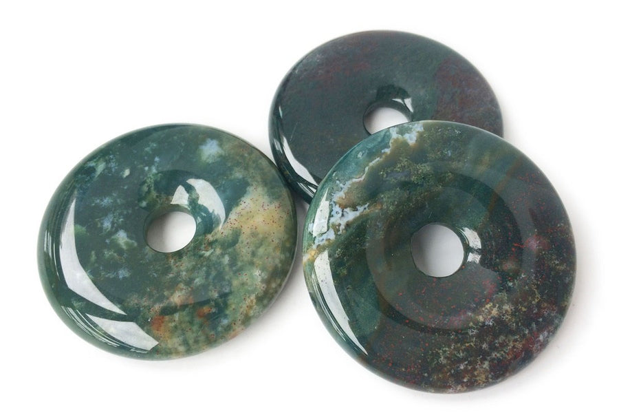 40mm natural green Indian agate Round pendant Gemstone
