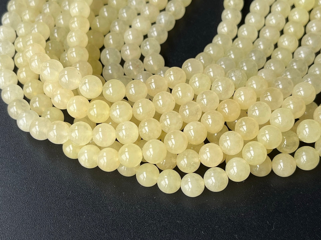 15" 6mm yellow Malaysian jade Round beads