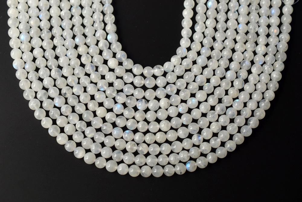 7.5" 8mm Natural Blue shinning white Moonstone round beads,AAA 8mm white moonstone