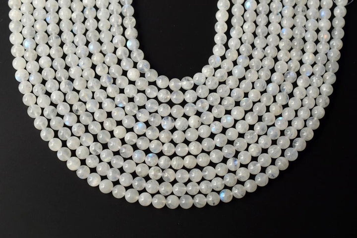7.5" 8mm Natural Blue shinning white Moonstone round beads,AAA 8mm white moonstone