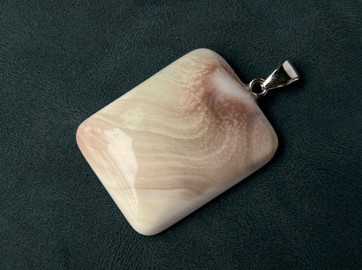 1PC 30~40mm Sun shell fossil rectangle pendant, solar spiral shell