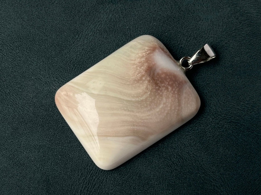 1PC 30~40mm Sun shell fossil rectangle pendant, solar spiral shell