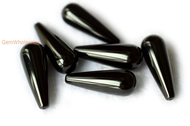 Black Agate - Teardrop- beads supplier
