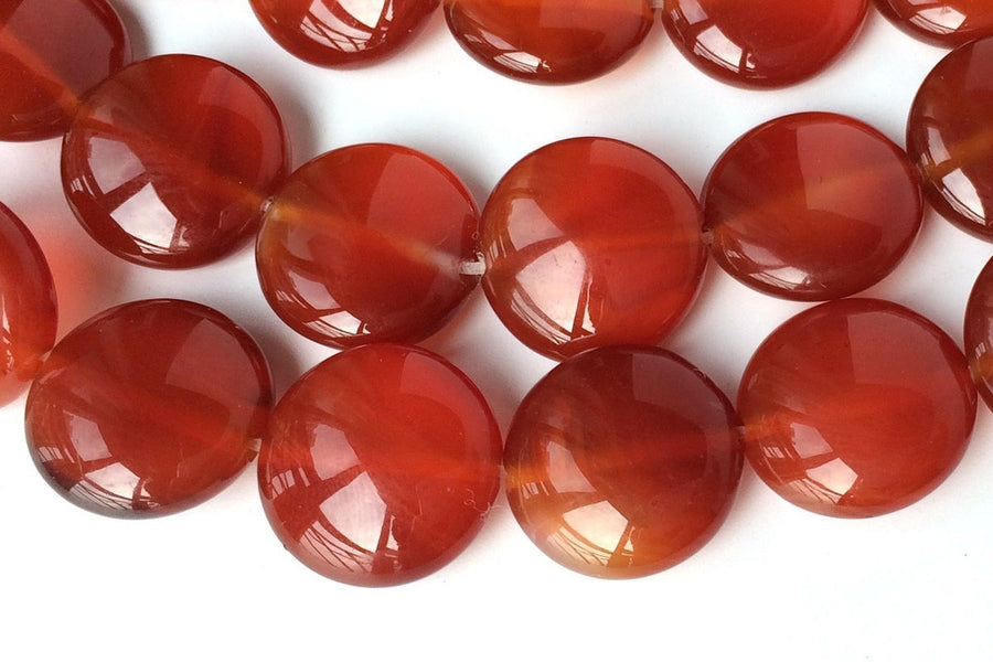 15.5" 12mm/14mm red Agate Coin beads Gemstone