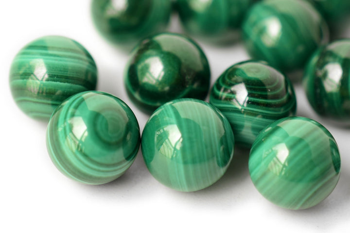 5PCS AA 10mm Genuine natural malachite undrilled round gemstone single beads