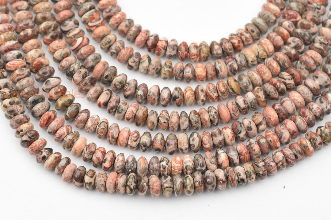 15.5" 6x3mm Natural leopard skin jasper rondelle beads,disc beads,roundel beads 6x3mm
