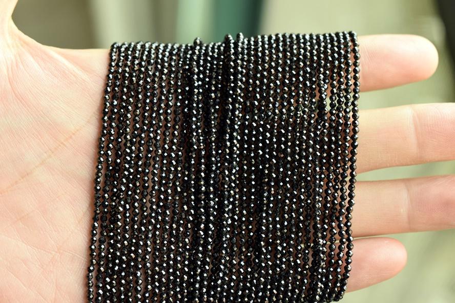 Black Spinal - Round faceted- beads supplier