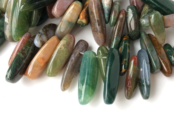 15.5" natural 15~20mm green Indian agate Chips beads Gemstone