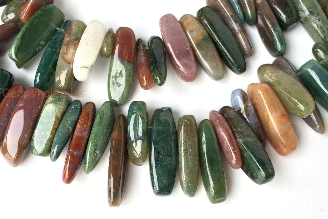 15.5" natural 15~20mm green Indian agate Chips beads Gemstone