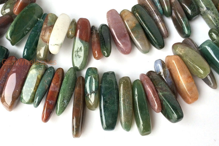 15.5" natural 15~20mm green Indian agate Chips beads Gemstone