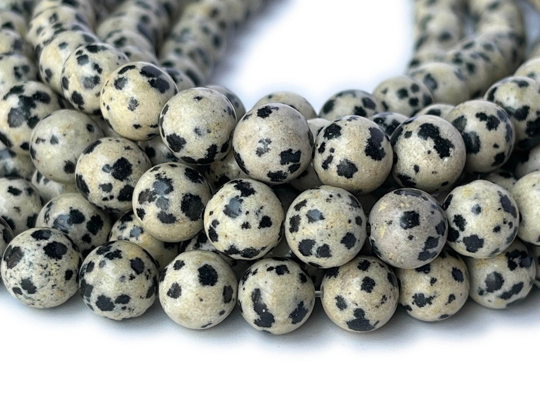 15.5" Natural dalmation jasper  6mm round beads, grey beige color gemstone