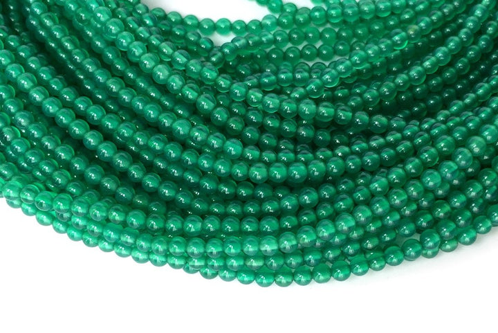15.5" 2mm green Agate Round jewelry beads supply