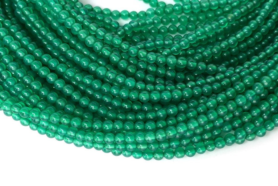 15.5" 2mm green Agate Round jewelry beads supply