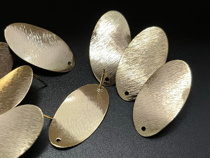 10PCS 15x30mm Gold plated brass oval earring accessory studs findings