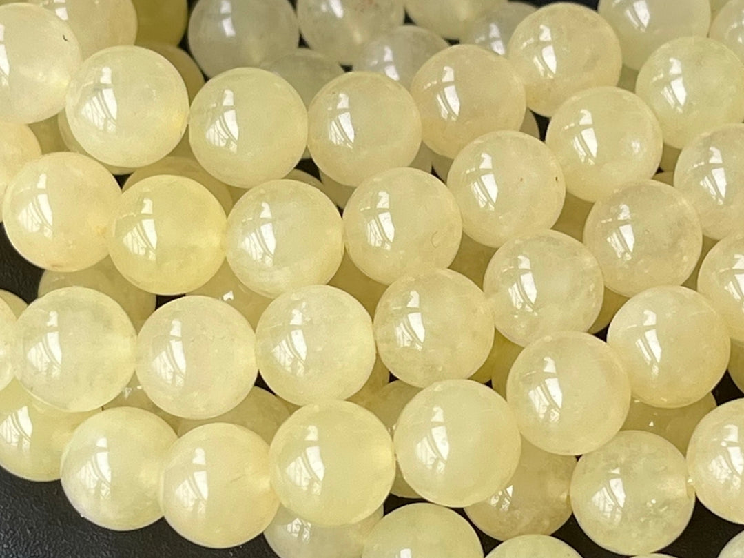 15" 8mm/10mm/12mm yellow Malaysian jade Round beads