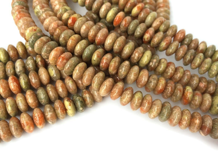 15.5" 8x4mm Natural Autumn jasper rondelle beads,disc beads, Autumn jasper roundel beads, roundel beads