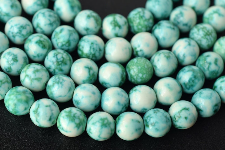 15.5" 8mm Dyed green rain flower stone,mix color rain flower jasper beads